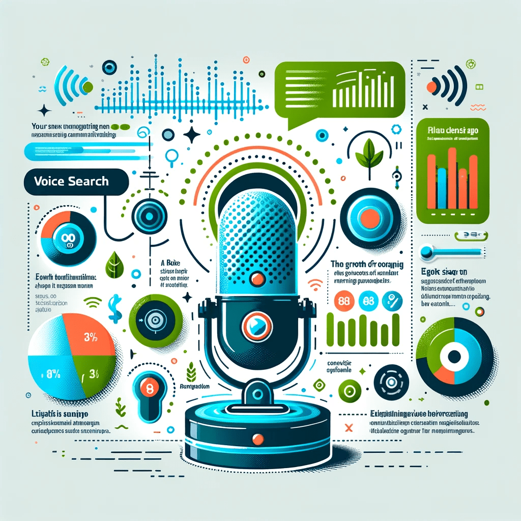 An engaging infographic dedicated to voice search optimization in digital marketing.