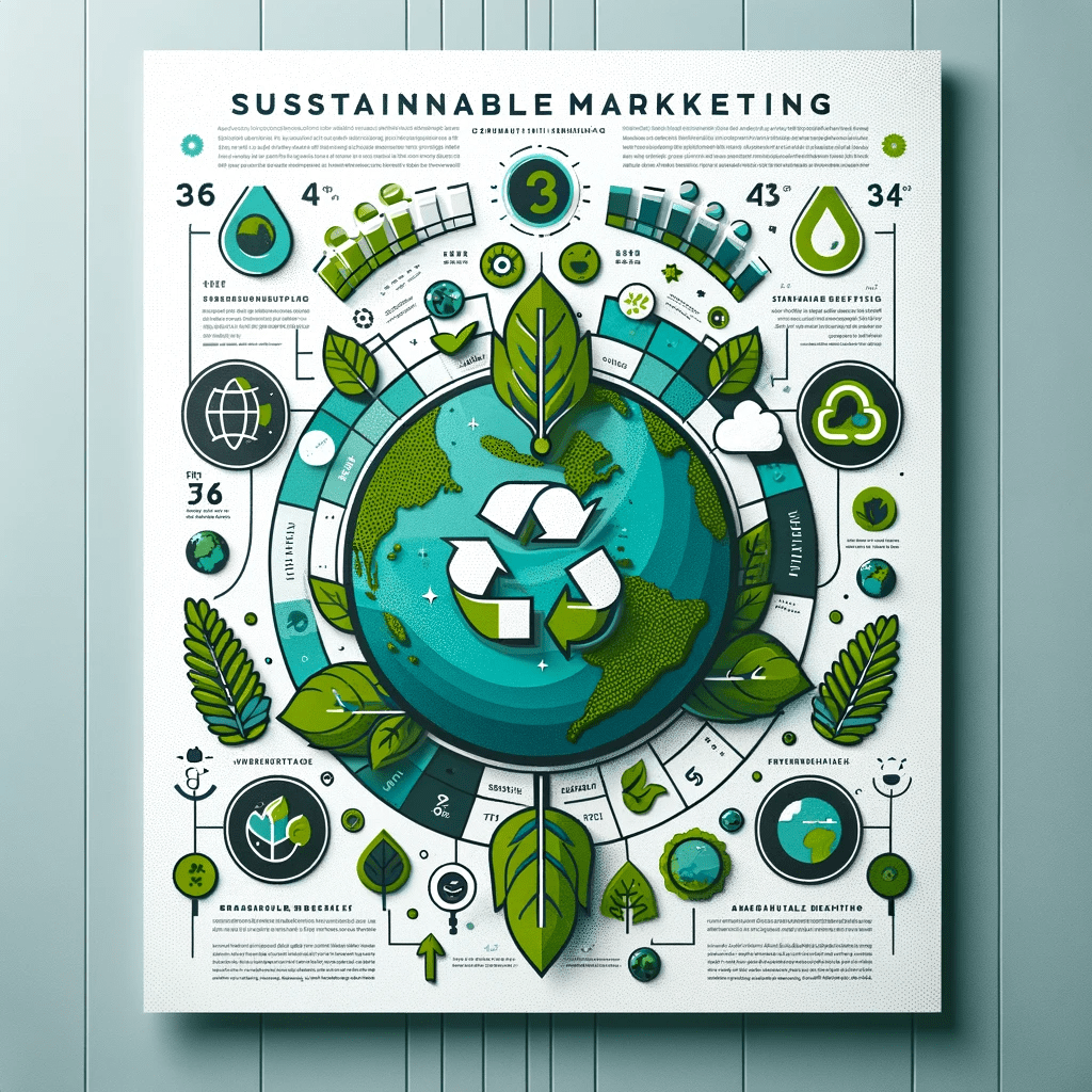 A creatively designed infographic focusing on sustainable marketing.