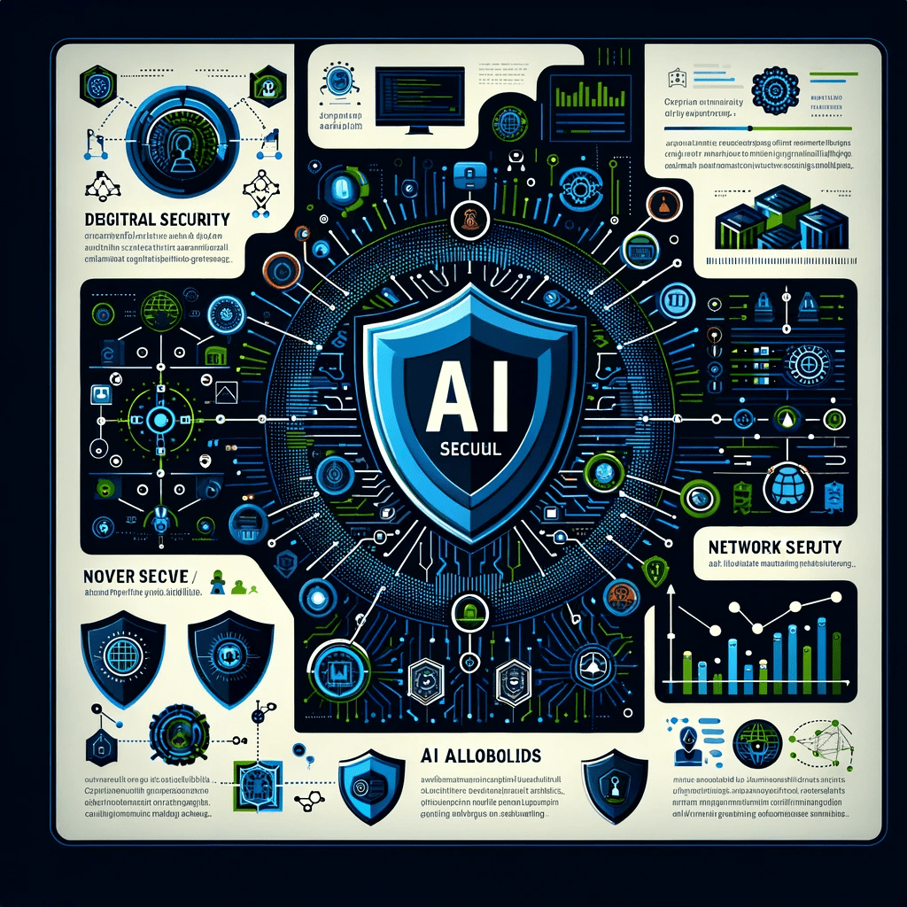 This modern graphic depicting cyber security for ai